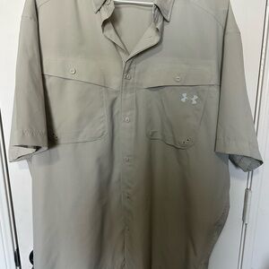 Under Armour Men's Casual Beige Button Down Shirt